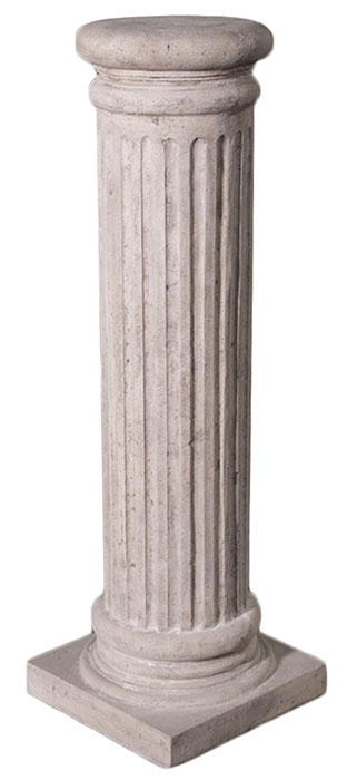 Resin Fluted Round Pedestal/Column Roman Stone Finish
